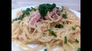 Супер паста Карбонара со сливками за 10 минут / Spaghetti Pasta Carbonara. Simple Recipe