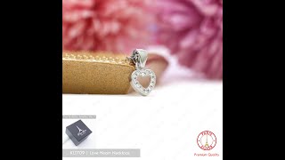 Kalung Love Permata Perak Asli Silver 925 Lapis Emas Bandul Hati Wanita Cewek | Heart Necklace