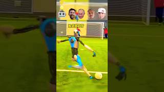 Robot vs Popular Football Players: Robot Goalkeeper Challenge 🦾🥅 #messi #mbappe #putin #Griezmann