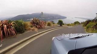 Having fun while driving down the hill in Dunedin, New Zealand!