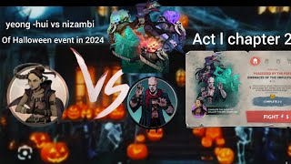 yeong -hui vs Nizambi in  shadow fight shade for Halloween event act 1 chapter 2