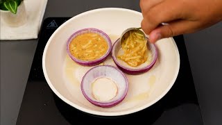 The trick of perfect stuffed onion slices, for a family snack!