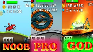 hill climb racing - noob vs pro vs god