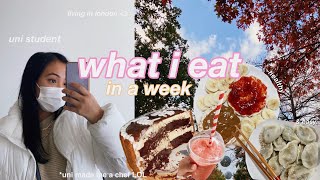 WHAT I EAT IN A WEEK AT UNIVERSITY! *realistic & healthy (ish)*