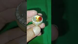 natural calcedony three colour kristal ring perak mewah,