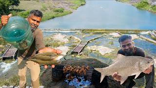 Amazing fishing techniques and Cooking outdoor, धम्माल फिशिंग /कूकिंग विडिओ