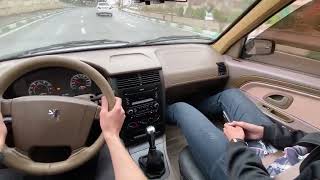 Peugeot 405 SLX 1393 POV TEST DRIVING  highway  rainy street  IKCO  پژو ۴۰۵ اس ال ایکس