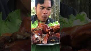 Pig's  is crispy, strange mouth mukbang eating #mukbang #shorts #viralvideo #tranding