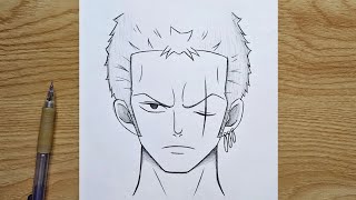 How to draw Zoro from One-Piece | Zoro step by step | easy anime drawing tutorial