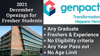 Genpact 2021: Opening for Commerce students || Freshers 6+ lakh package