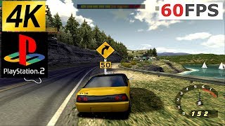 PS2 NFS HP2 Taxi in 4k + traffic car showcase 60fps PCSX2 emulator PC