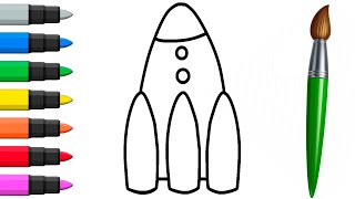 Bolalar uchun raketa rasm chizish/Drawing a rocket for children/Рисуем ракету для детей