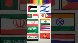 Wrong ❌ Israel 🇮🇱 VS Right Palestine 🇵🇸 support countries flag drawing#palestine#shorts