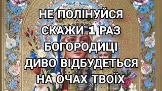 Не полінуйся, скажи один раз Богородиці, і диво відбудеться на очах твоїх.