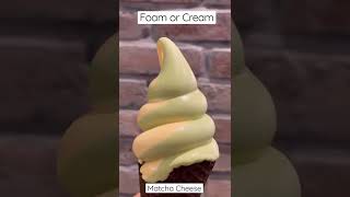 Matcha Cheese Soft Serve … looks more like foam than cream #icecream #softserve #shorts