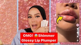 اشتريت اشهر ملمع شفاه على الإنترنت 😱|شفايف بالالماظ ✨| SHEGLAM Pout-Perfect Shimmer Lip Plummer