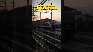 Detik-detik Matahari tenggelam dari dalam kereta #perjalanan #keretaapi #senja #jogja