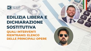 Edilizia Libera e Dichiarazione Sostitutiva. Quali interventi rientrano: elenco delle opere.