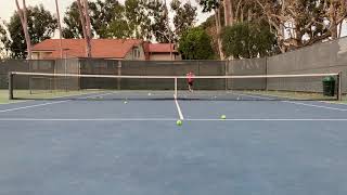 Tennis practice, age 16