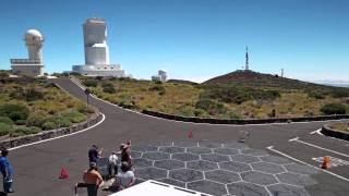 Espejo de GTC pintado en el Observatorio del Teide