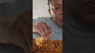 Asmr party jollof chicken and Cucumber crunch eating sound