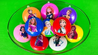 Picking Up Disney Princesses Slime Inside Circle Shapes - Satisfying Slime ASRM