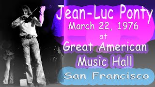 Jean-Luc Ponty at Great American Music Hall in San Francisco 1976 (Audio FM)