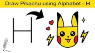 How to Turn H into Pikachu, Easy Drawings