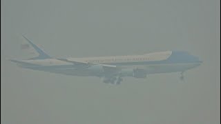 Air Force 1 Arrival in THICK SMOKE | President Joe Biden arrives at ORD