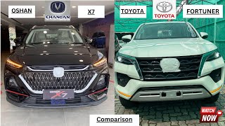 Changan Oshan X7 Comfort vs Toyota Fortuner V 2024  ll Detailed Comparison l Price, Specs & Features