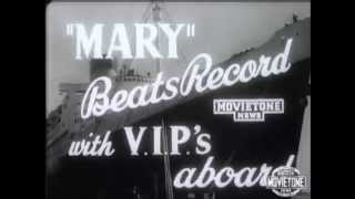 The "Mary" Beats Record with VIPs abord - Cunard Line - Original footage