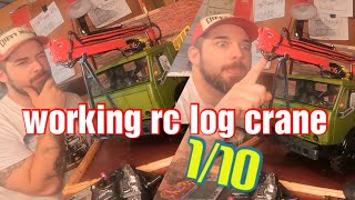 bunker time! again. rc log crane 1/10. not wpl cross rc Tamiya bruder. scratch build and 3d printed