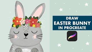 Cute EASTER BUNNY Anyone Can Draw - Step-By-Step Procreate Tutorial - Digital Illustration On iPad