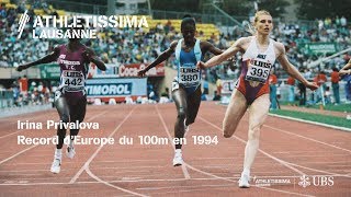 Athletissima - 1994 - Irina Privalova - Record d'Europe du 100m