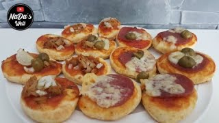 Mini Pizzen Rezept | schnelle Mini Pizza für unerwarteten Besuch | schnelle Snack-Ideen