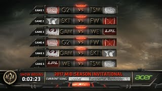 MSI 2017 Day 3 Highlights - G2 vs TSM, SKT vs FW, GAM vs WE, G2 vs FW, GAM vs SKT, WE vs TSM