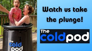 FIRST Ice Plunge with The Cold Pod! Watch me (and my kid) take a Cold Water Plunge!