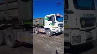 Noluthando backing up a triple road train