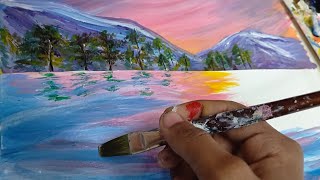 Landscape Acrylic Painting With Dreamy Colours (⁠☉⁠｡⁠☉⁠)⁠!(⁠｡⁠♡⁠‿⁠♡⁠｡⁠)