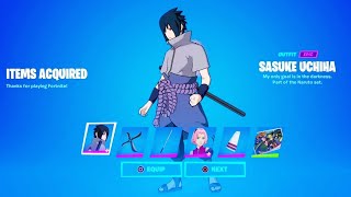 Buying Sasuke & Sakura Bundle - Naruto x Fortnite Collab - Showcase With Scenario Emote