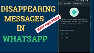 How To Use Disappearing Messages Feature In WhatsApp New Feature