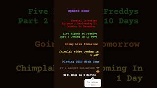 UPDATE NEWS #halloween #livestream  #gorillatag #Chimplabvr #2024 #fivenightsatfreddys #crystal