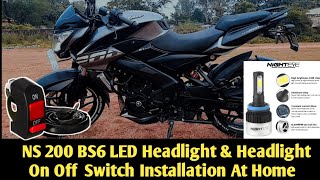 Pulsar NS 200/160 BS6 2022 LED Headlight Installation / Headlight On Off Switch Installation At Home