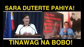 SARA DUTERTE  TINAWAG NA BOBO NI CARBONELL!