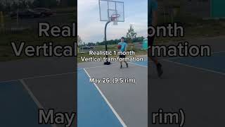 Realistic one month vertical transformation #gymshorts #shorts #vertical #dunking #basketball #gym