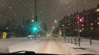 Snow Storm in Copenhagen, Denmark 🇩🇰 in 4K | Driving Inner Copenhagen in Snow Storm, Copenhagen