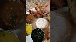 Rice thali with fish fry and vegetables #shorts #ytshorts #youtubeshorts #thali #fishfry