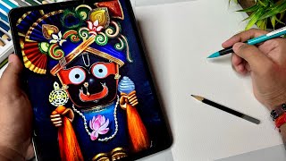 Lord Jagannath Drawing,  Rath Yatra Drawing,  Outline Tutorial 😍