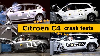 Citroën C4 + CACTUS Сrash test (1 2 3) all generations (Euro NCAP)