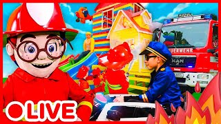 🔴 LIVE | JUGAR A BOMBEROS Y POLICÍAS CON JUGUETES | Los niños juegan a fingir ⛑ Kidibli